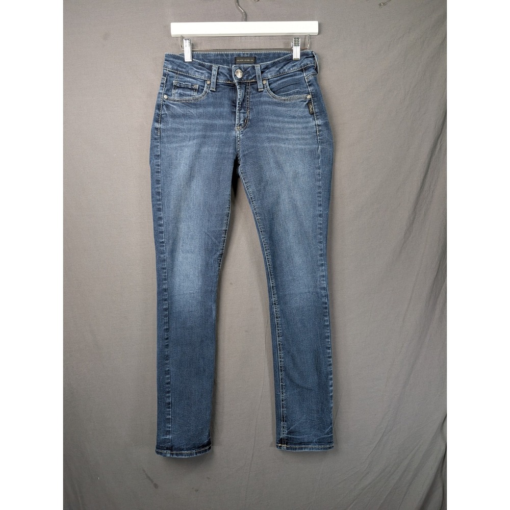 Silver Jeans Co Suki Straight Mid Rise Jeans W27 L31 Medium Wash Curvy Fit 7490